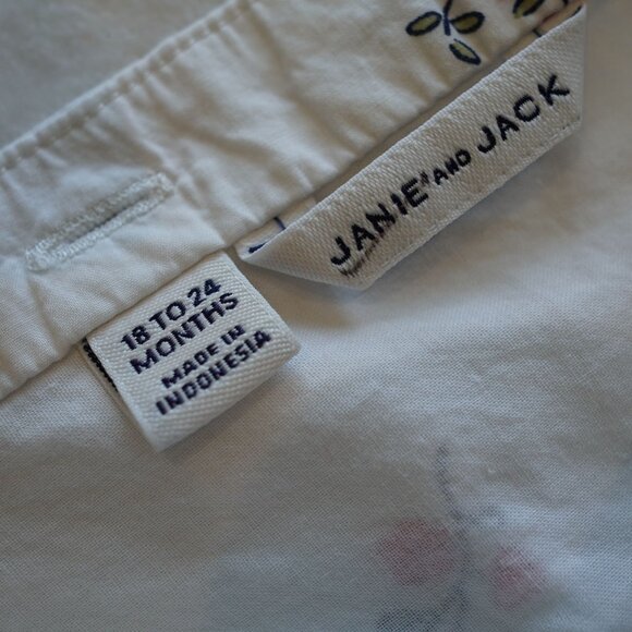 Janie and Jack Toddler Floral Dress 18–24 Months White Pink Ruffle Bow Cotton - Picture 4 of 6